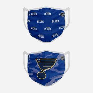 St Louis Blues Adjustable Face Mask Reuseable ADULT SIZE 2pk Hockey NHL New